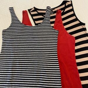 Striped and Solid Women's Tank Tops/Dress. 3 pack. Maurices, divided, Forever 21